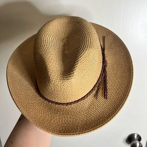 Wide Brim UV UPF 50+ Panama Fedora Foldable Packable Straw Beach Hat